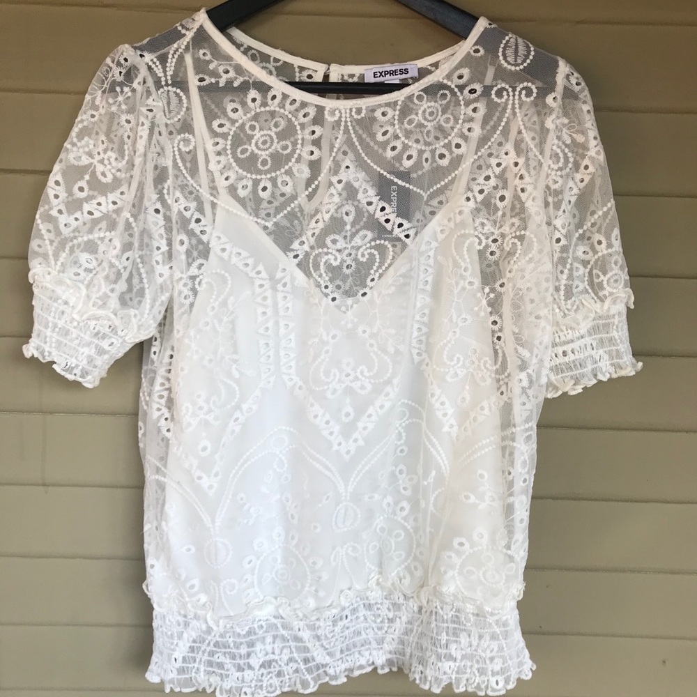 Smocked lace top